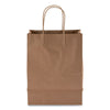 Kari-Out® Kraft Paper Bags, Natural Twisted-Paper Handles, 8" x 5" x 11", Natural, 250/Carton Paper Shopping Bags - Office Ready