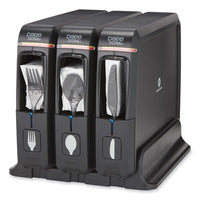 Dixie® SmartStock® Wrapped Cutlery Dispenser, Forks/Knives/Spoons, 12.44 x 11.17 x 10.5, Black Tower Utensil Dispensers - Office Ready