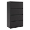 Alera® Lateral File, 4 Legal/Letter-Size File Drawers, Black, 30" x 18.63" x 52.5" Lateral File Cabinets - Office Ready