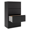 Alera® Lateral File, 4 Legal/Letter-Size File Drawers, Black, 30" x 18.63" x 52.5" Lateral File Cabinets - Office Ready