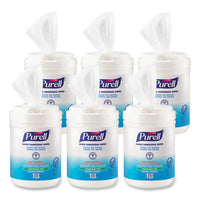 PURELL® Hand Sanitizing Wipes Alcohol Formula, 6 x 7, Unscented, White, 175/Canister, 6 Canisters/Carton Hand/Body Wet Wipes - Office Ready