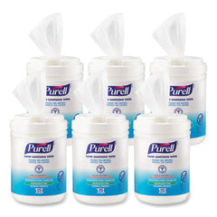 PURELL® Hand Sanitizing Wipes Alcohol Formula, 6 x 7, Unscented, White, 175/Canister, 6 Canisters/Carton