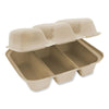 World Centric® Fiber Hinged Containers, 8.8 x 8.2 x 2.9, Natural, Paper, 300/Carton Takeout Food Containers - Office Ready