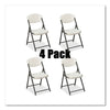 Iceberg Rough n Ready Commercial Folding Chair, Supports Up to 350lb, 18" Seat Height, Platinum Granite Seat/Back, Black Base, 4/Pack Multipurpose Folding Chairs - Office Ready