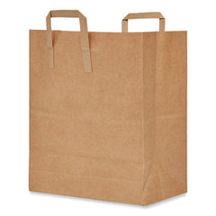 AJM Packaging Corporation Handle Bag, #1/6 BBL Size, Natural Kraft Flat Handles, 12" x 7" x 17", Brown, 300/Bundle