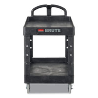 Rubbermaid® Commercial BRUTE® Heavy-Duty Utility Cart, Plastic, 2 Shelves, 500 lb Capacity, 17.13