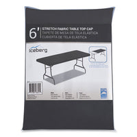 Iceberg iGear™ Fabric Table Top Cap Cover, Polyester, 30 x 72, Black Polyester Tablecloths - Office Ready