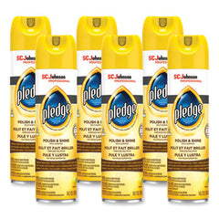 Pledge® Furniture Polish, Lemon, 14.2 oz Aerosol Spray, 6/Carton