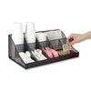 Mind Reader Network Collection 11-Compartment Coffee Cup and Condiment Countertop Organizer, 9.5 x 17.88 x 6.63, Black Coffee Condiment Stations - Office Ready