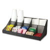 Mind Reader Network Collection 11-Compartment Coffee Cup and Condiment Countertop Organizer, 9.5 x 17.88 x 6.63, Black Coffee Condiment Stations - Office Ready