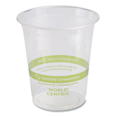 World Centric® PLA Clear Cold Cups, 7 oz, Plastic, Clear, 2,000/Carton