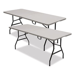 Iceberg Bifold Resin Folding Table, Rectangular, 70.9" x 29.1" x 30", White Granite Top, Gray Base/Legs, 2/Pack