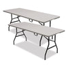 Iceberg Bifold Resin Folding Table, Rectangular, 70.9" x 29.1" x 30", White Granite Top, Gray Base/Legs, 2/Pack Multiuse Folding & Nesting Tables - Office Ready