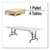 Correll® Commercial Height Adjustable Plastic Folding Tables, Rectangular, 72" x 30" x 22" to 32", Gray Granite Top, Black Legs, 4/Pallet Multiuse Folding & Nesting Tables - Office Ready