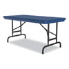 Correll® Commercial Height Adjustable Plastic Folding Tables, Rectangular, 48" x 24" x 22" to 32", Blue Top, Black Legs, 4/Pallet Multiuse Folding & Nesting Tables - Office Ready