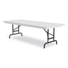 Correll® Commercial Height Adjustable Plastic Folding Tables, Rectangular, 72" x 30" x 22" to 32", Gray Granite Top, Black Legs, 4/Pallet Multiuse Folding & Nesting Tables - Office Ready