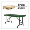 Correll® Commercial Height Adjustable Plastic Folding Tables, Rectangular, 48" x 24" x 22" to 32", Green Top, Black Legs, 4/Pallet Multiuse Folding & Nesting Tables - Office Ready