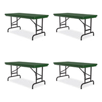 Correll® Commercial Height Adjustable Plastic Folding Tables, Rectangular, 48