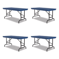Correll® Commercial Height Adjustable Plastic Folding Tables, Rectangular, 48