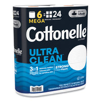 Cottonelle® Ultra CleanCare Toilet Paper, Strong Bath Tissue, Strong Tissue, Mega Rolls, Septic Safe, 1-Ply, White, 284/Roll, 6 Rolls/Pack, 36 Rolls/Carton High Capacity Roll Bath Tissues - Office Ready