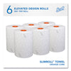 Scott® Slimroll* Towels, 1-Ply, 8" x 580 ft, White/Orange Core, 6 Roll/Carton Hardwound Paper Towel Rolls - Office Ready