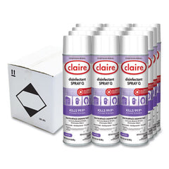 Claire® Spray Q Disinfectant, 17 oz Aerosol Spray, Dozen