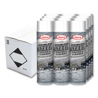 Claire® Stainless Steel Polish & Cleaner, Lemon Scent, 15 oz Aerosol Spray, Dozen Metal Cleaners/Polishes - Office Ready