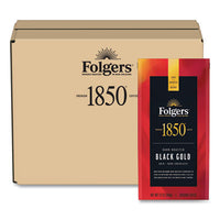 1850 Coffee, Black Gold, Dark Roast, Ground, 12 oz Bag, 6/Carton Coffee, Bulk Ground - Office Ready