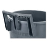 Rubbermaid® Commercial Vented Wheeled Brute® Container, 32 gal, Plastic, Gray Indoor/Outdoor All-Purpose Waste Bins - Office Ready