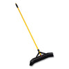 Rubbermaid® Commercial Maximizer Push-to-Center Broom, 24", Polypropylene Bristles, Yellow/Black Push Brooms - Office Ready