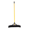 Rubbermaid® Commercial Maximizer Push-to-Center Broom, 24", Polypropylene Bristles, Yellow/Black Push Brooms - Office Ready