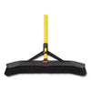 Rubbermaid® Commercial Maximizer Push-to-Center Broom, 24", Polypropylene Bristles, Yellow/Black Push Brooms - Office Ready