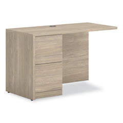 HON® 10500 Series™ “L” Workstation Return with Full-Height Pedestal, Left, 48" x 24" x 29.5", Kingswood Walnut