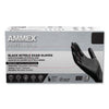 AMMEX® Professional Nitrile Exam Gloves, Powder-Free, 3 mil, Small, Black, 100/Box, 10 Boxes/Carton Exam Gloves, Nitrile - Office Ready