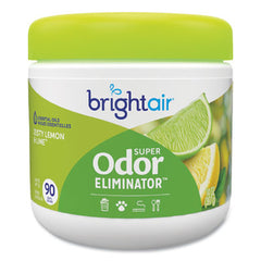 BRIGHT Air® Super Odor™ Eliminator, Zesty Lemon and Lime, 14 oz Jar, 6/Carton