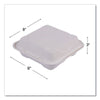 Eco-Products® Vanguard Renewable and Compostable Sugarcane Clamshells, 3 Compartments, 8 x 8 x 3, White, 200/Carton Takeout Food Containers - Office Ready