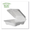 Eco-Products® Vanguard Renewable and Compostable Sugarcane Clamshells, 3 Compartments, 8 x 8 x 3, White, 200/Carton Takeout Food Containers - Office Ready