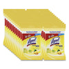 LYSOL® Brand Disinfecting Wipes Flatpacks, 1-Ply, 6.69 x 7.87, Lemon and Lime Blossom, White, 15 Wipes/Flat Pack, 24 Flat Packs/Carton Cleaner/Detergent Wet Wipes - Office Ready