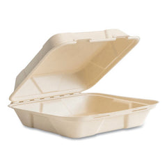 Vegware™ Nourish Molded Fiber Takeout Containers, Compostable, 9 x 10 x 2, Natural, Sugarcane, 200/Carton