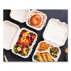 Vegware™ White Molded Fiber Clamshell Containers, Compostable, 9 x 11 x 2, White, Sugarcane, 250/Carton Takeout Food Containers - Office Ready