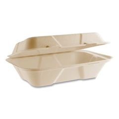 Vegware™ Nourish Molded Fiber Takeout Containers, Compostable, 6.1 x 9 x 2.9, Natural, Sugarcane, 200/Carton