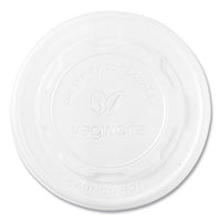 Vegware™ 115-Series Flat Hot Lids, Compostable, For Use With 115-Series Soup Containers, White, Plastic, 500/Carton Takeout Food Containers - Office Ready