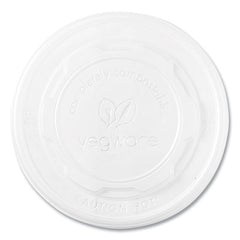 Vegware™ 115-Series Flat Hot Lids, Compostable, For Use With 115-Series Soup Containers, White, Plastic, 500/Carton