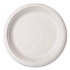 Vegware™ Nourish Molded Fiber Tableware, Compostable, Plate, Sugarcane, 9" dia, White, 500/Carton Plates - Office Ready