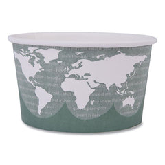 Eco-Products® World Art™ PLA-Laminated Soup Containers, 12 oz, 4.05" Diameter x 2.5" h, Green, Paper, 25/Pack, 20 Packs/Carton