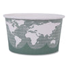 Eco-Products® World Art™ PLA-Laminated Soup Containers, 12 oz, 4.05" Diameter x 2.5" h, Green, Paper, 25/Pack, 20 Packs/Carton Takeout Food Containers - Office Ready