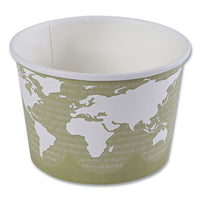 Eco-Products® World Art™ PLA-Laminated Soup Containers, 16 oz, 4.05 Diameter x 3 h, Seafoam, Paper, 25/Pack, 20 Packs/Carton Takeout Food Containers - Office Ready