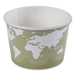 Eco-Products® World Art™ PLA-Laminated Soup Containers, 16 oz, 4.05 Diameter x 3 h, Seafoam, Paper, 25/Pack, 20 Packs/Carton