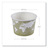 Eco-Products® World Art™ PLA-Laminated Soup Containers, 16 oz, 4.05 Diameter x 3 h, Seafoam, Paper, 25/Pack, 20 Packs/Carton Takeout Food Containers - Office Ready