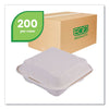 Eco-Products® Vanguard Renewable and Compostable Sugarcane Clamshells, 8 x 8 x 3, White, 200/Carton Takeout Food Containers - Office Ready